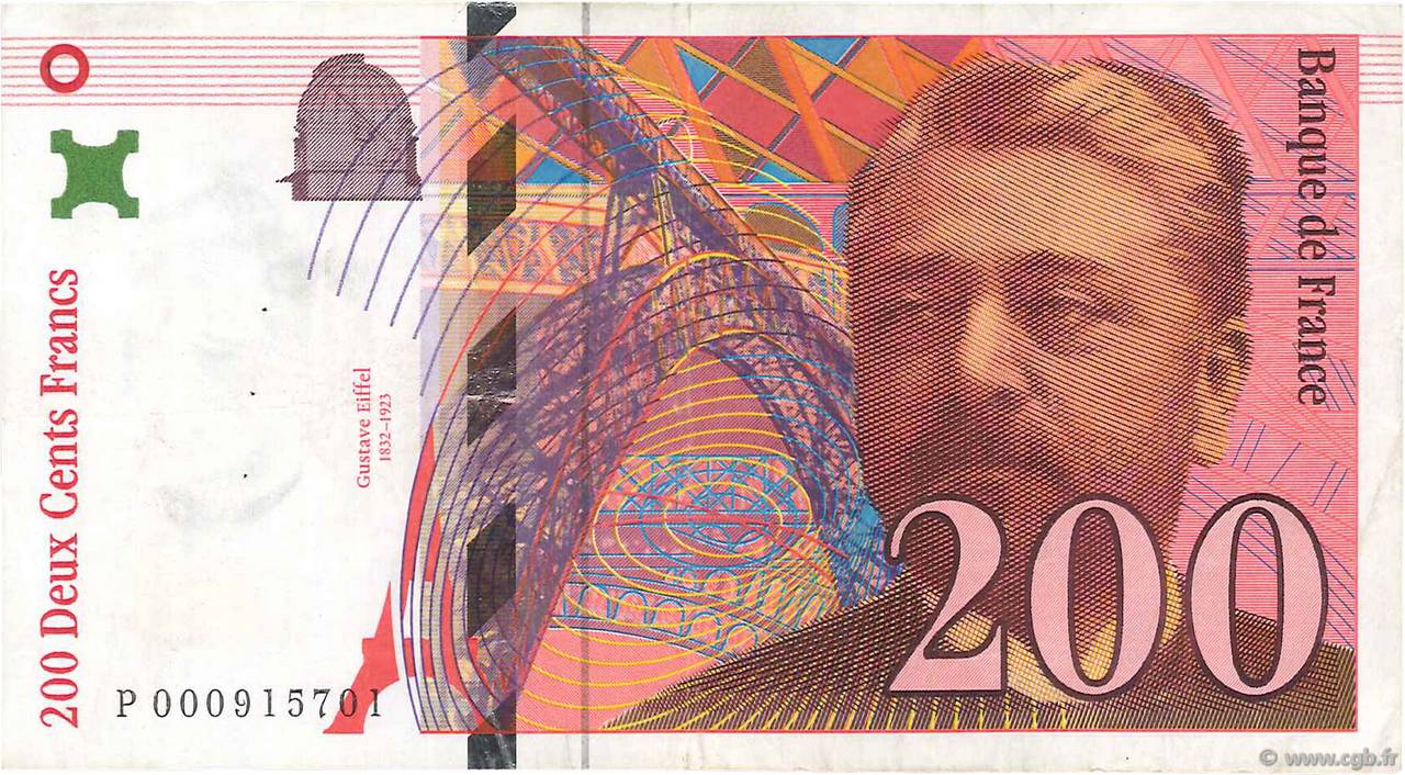 200 Francs EIFFEL FRANKREICH  1995 F.75.01 fSS