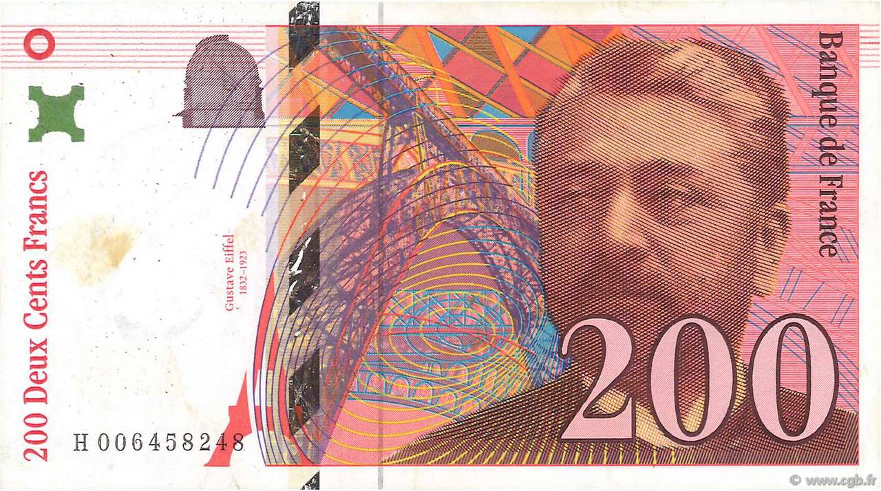 200 Francs EIFFEL FRANCE  1996 F.75.02 VF