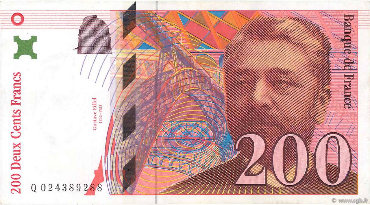 200 Francs EIFFEL FRANCE  1996 F.75.02 VF