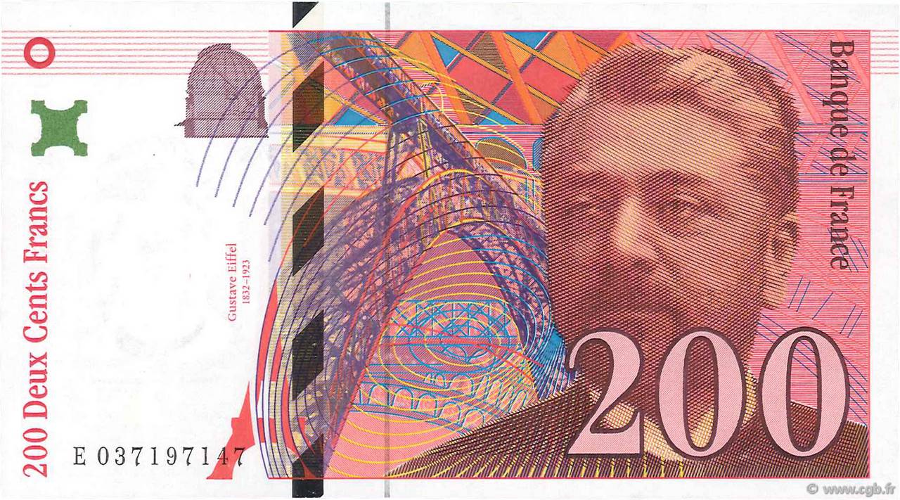 200 Francs EIFFEL FRANCE  1996 F.75.03a UNC