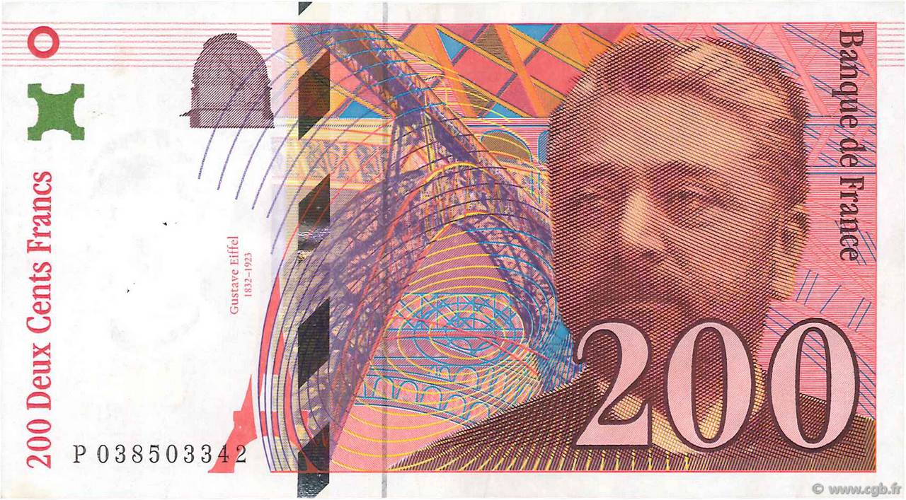 200 Francs EIFFEL FRANKREICH  1996 F.75.03a VZ