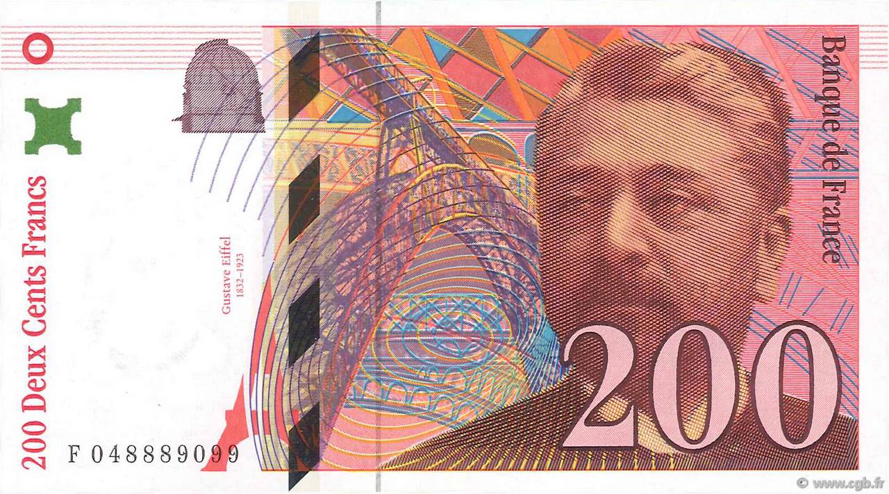 200 Francs EIFFEL FRANKREICH  1996 F.75.03b fST+