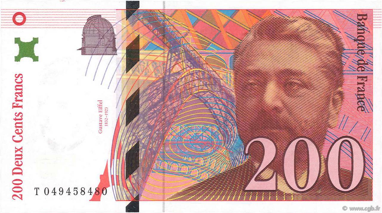 200 Francs EIFFEL FRANCIA  1996 F.75.03b SC+