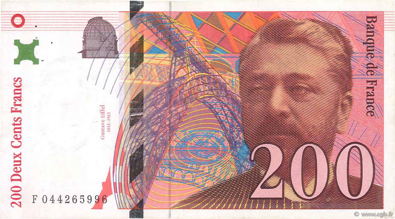 200 Francs EIFFEL FRANCE  1997 F.75.04a TTB