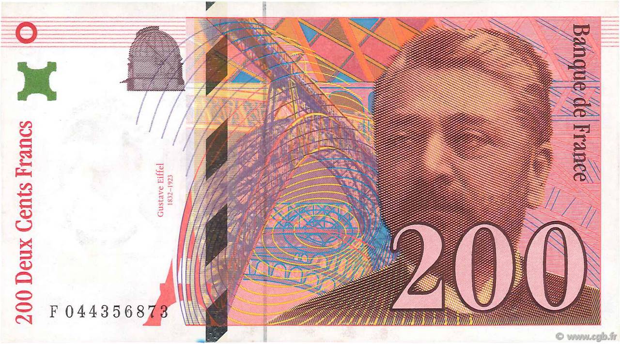 200 Francs EIFFEL FRANKREICH  1997 F.75.04a VZ+
