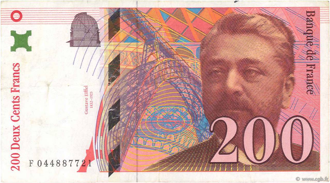 200 Francs EIFFEL FRANCE  1997 F.75.04a TB+