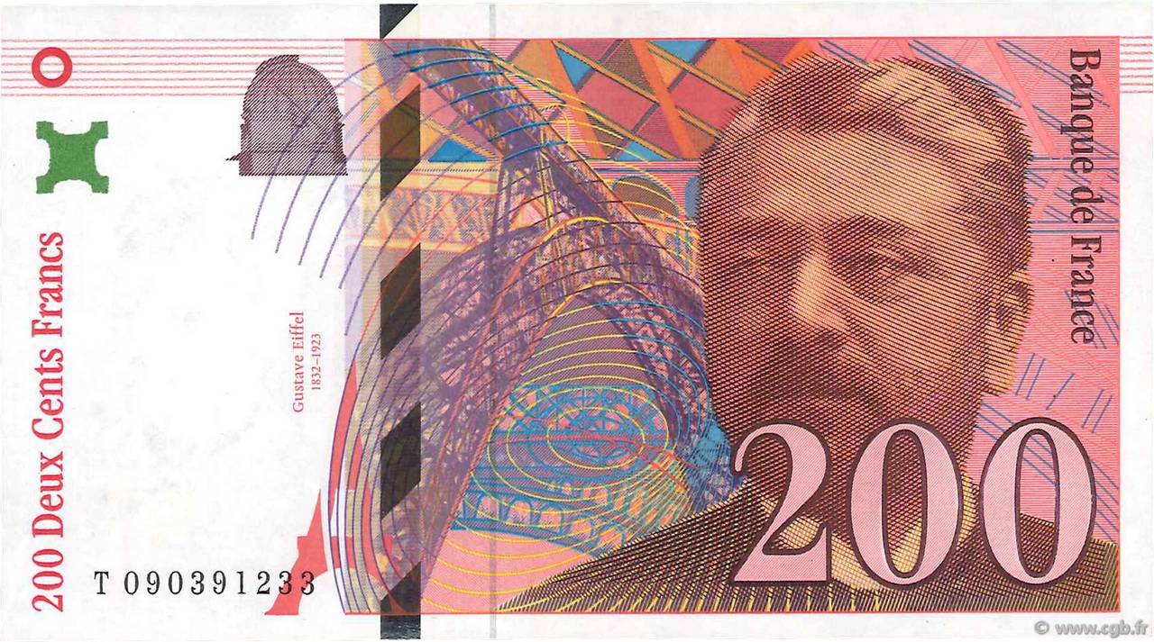 200 Francs EIFFEL FRANCE  1999 F.75.05 AU-