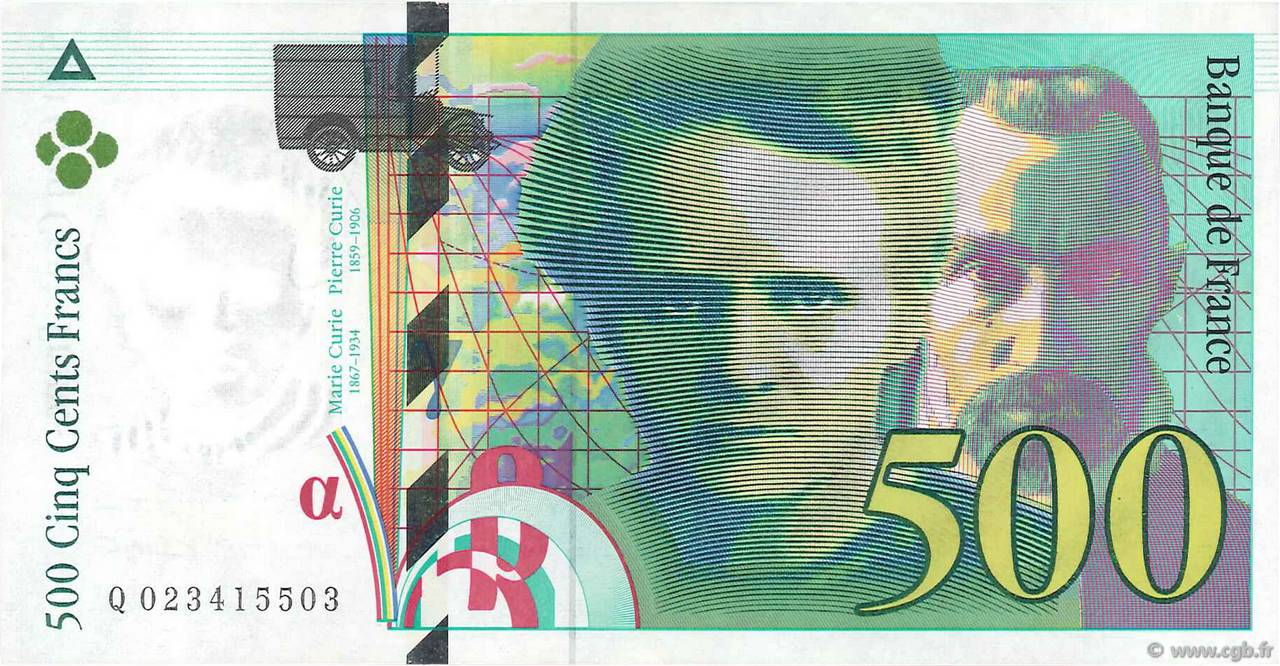 500 Francs PIERRE ET MARIE CURIE FRANCE  1994 F.76.01 SPL