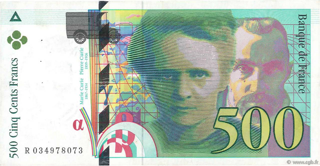 500 Francs PIERRE ET MARIE CURIE FRANKREICH  1995 F.76.02 SS
