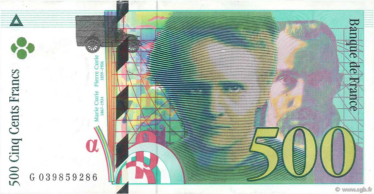 500 Francs PIERRE ET MARIE CURIE FRANCIA  1998 F.76.04 AU