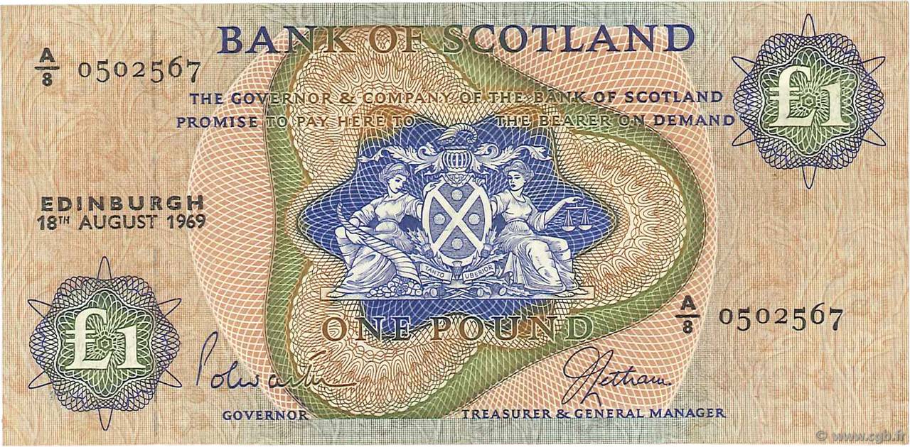 1 Pound SCOTLAND  1969 P.109b XF-