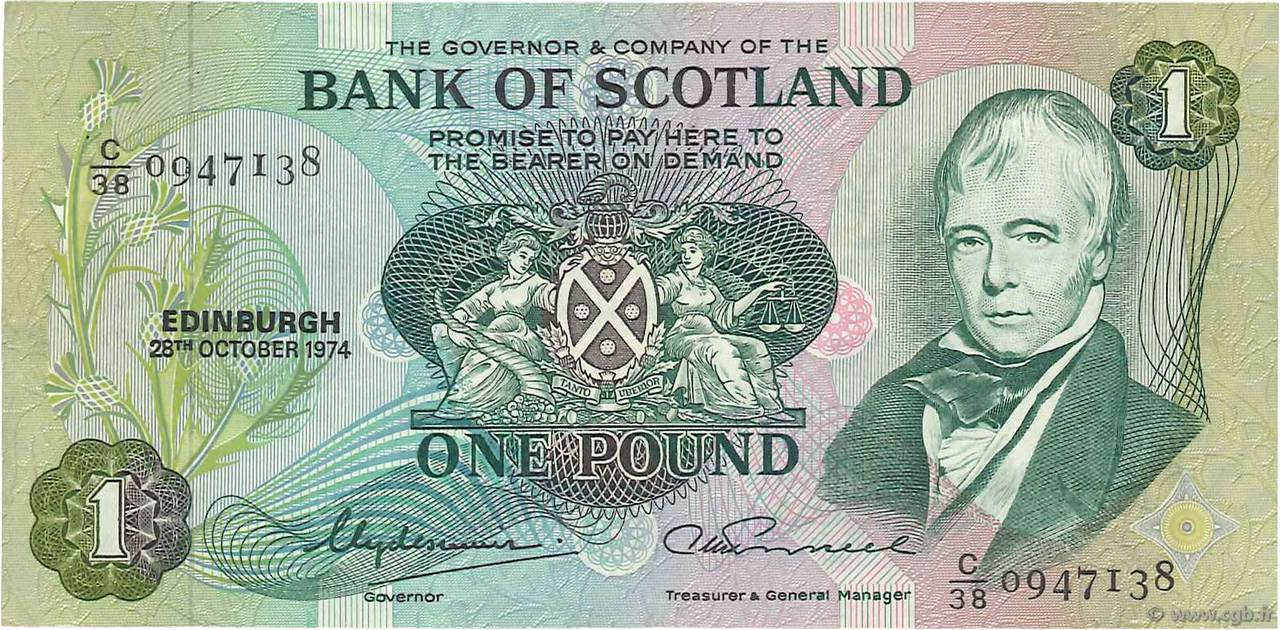 1 Pound SCOTLAND  1974 P.111c VF