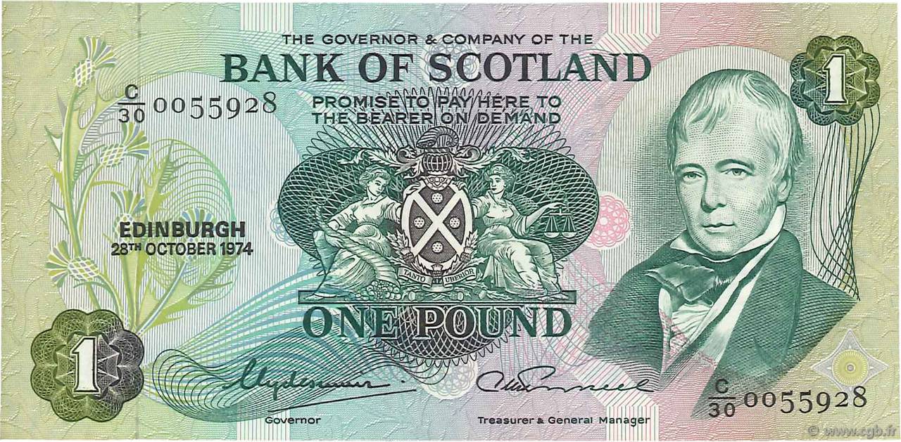 1 Pound SCOTLAND  1974 P.111c XF