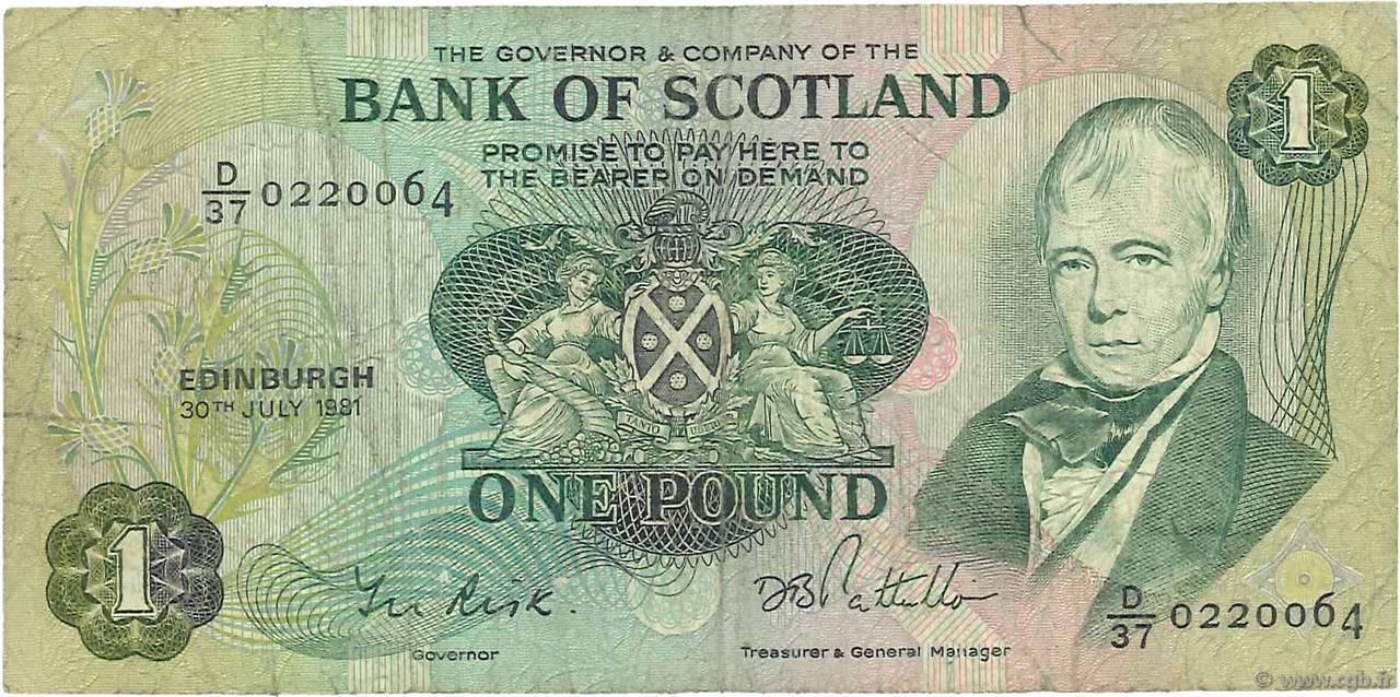 1 Pound SCOTLAND  1981 P.111e RC+