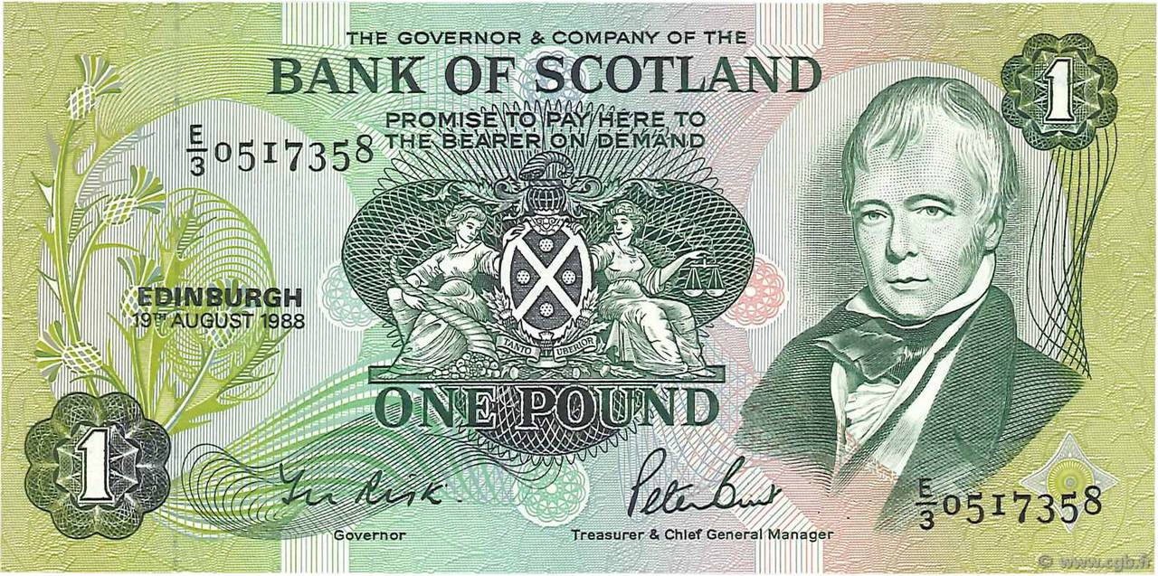 1 Pound SCOTLAND  1988 P.111g UNC