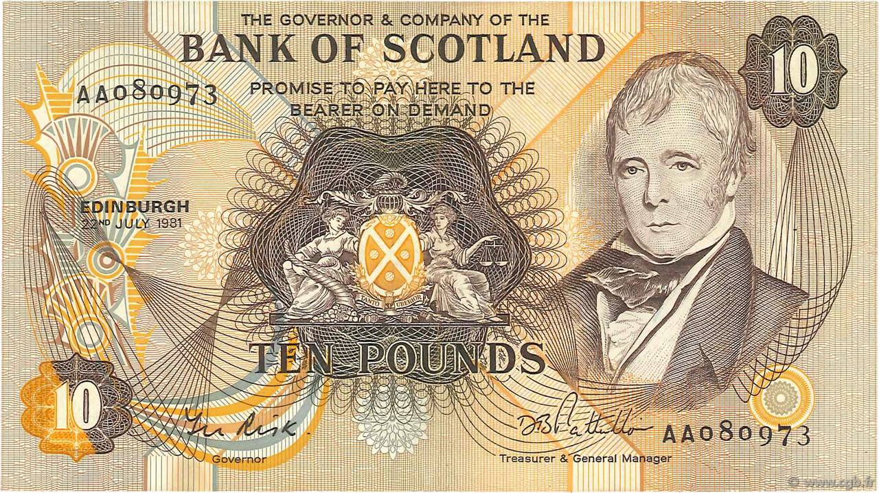 10 Pounds SCOTLAND  1981 P.113c fVZ