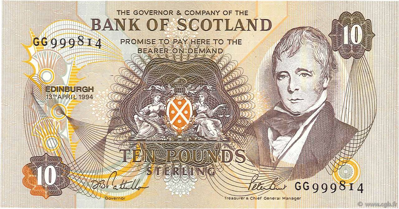 10 Pounds SCOTLAND  1984 P.117a UNC