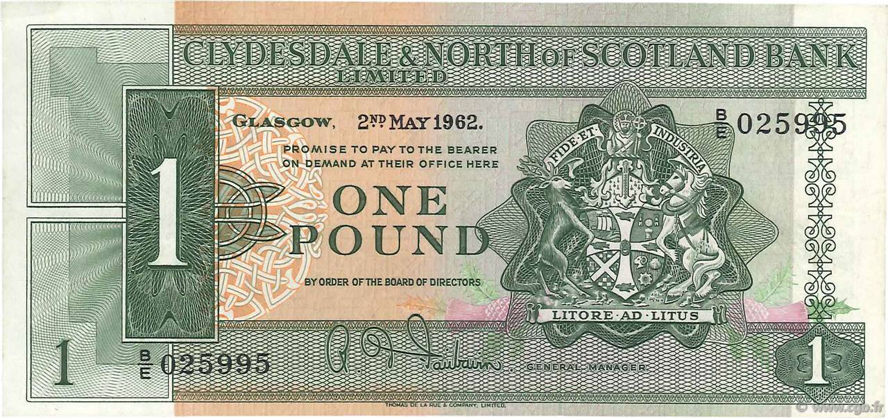 1 Pound SCOTLAND  1962 P.195a VF+
