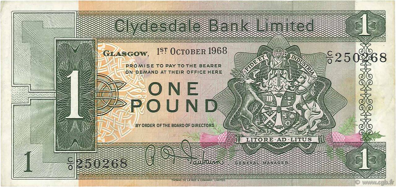 1 Pound SCOTLAND  1968 P.202 SS