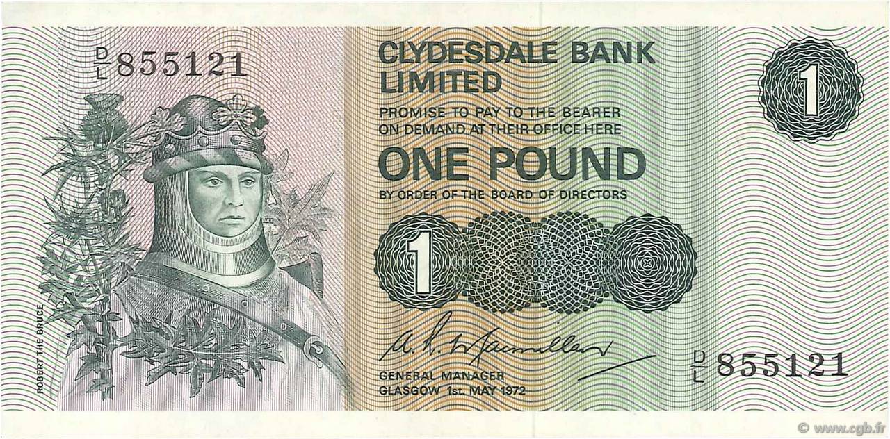 1 Pound SCOTLAND  1972 P.204b MBC+