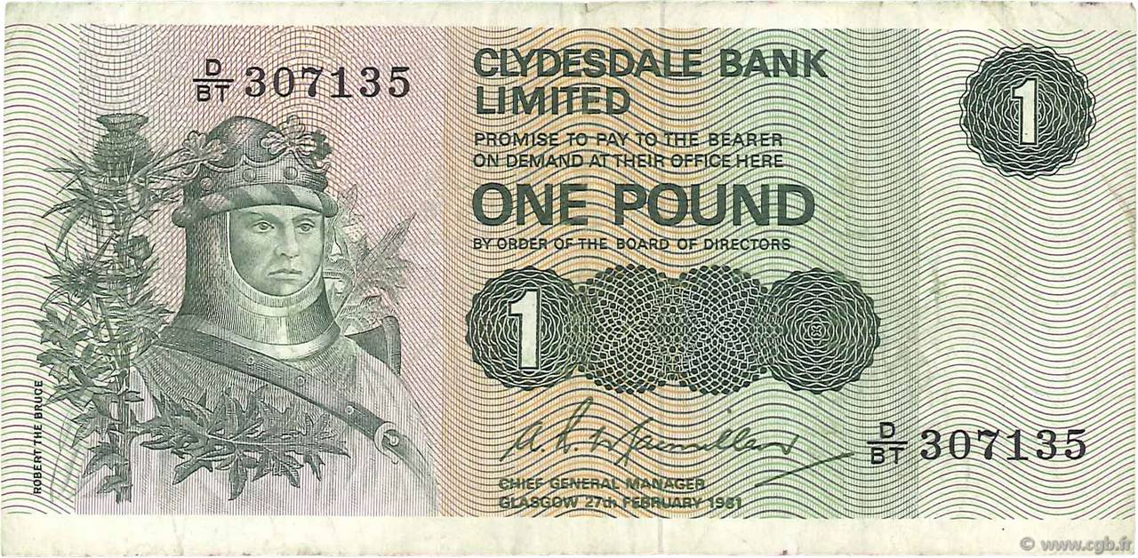 1 Pound SCOTLAND  1981 P.204c VF