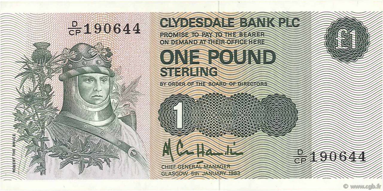 1 Pound SCOTLAND  1983 P.211b XF