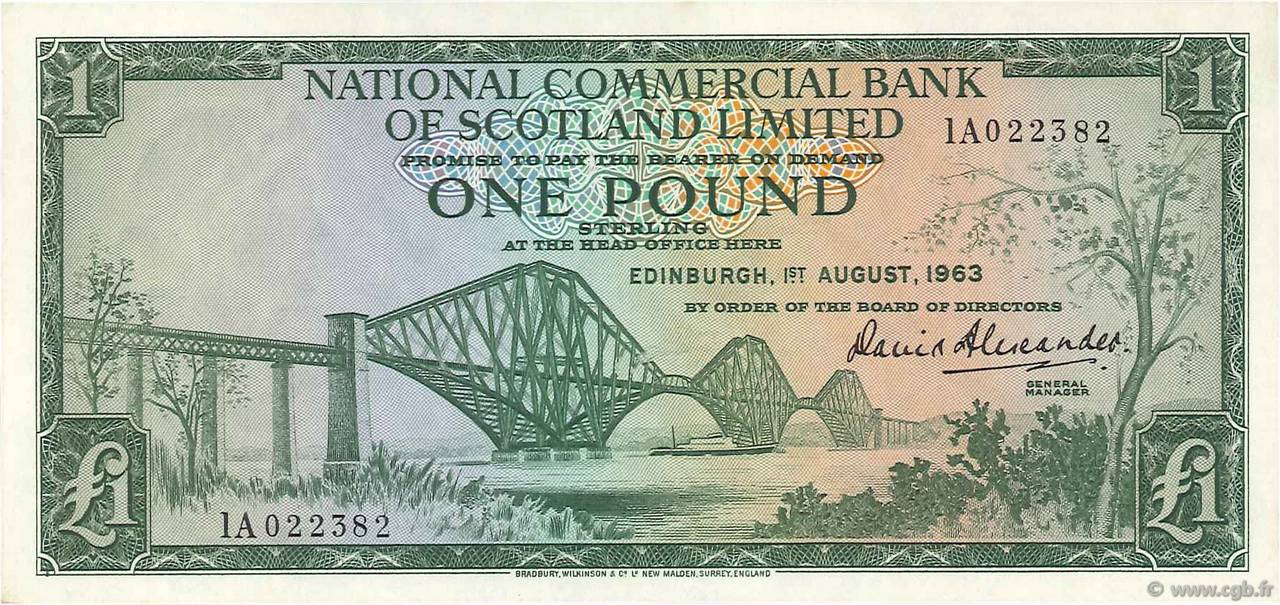 1 Pound SCOTLAND  1963 P.269a UNC-