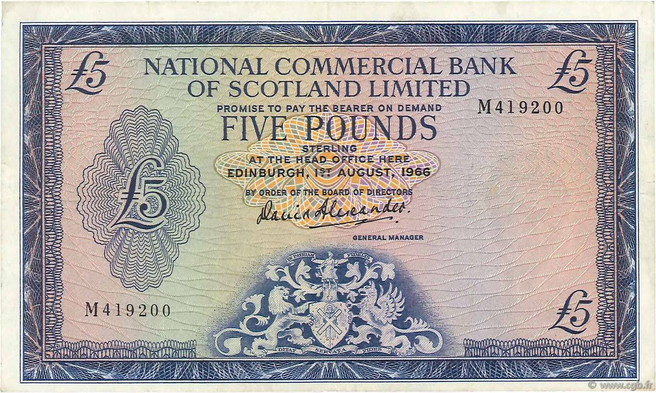 5 Pounds SCOTLAND  1966 P.272a BB