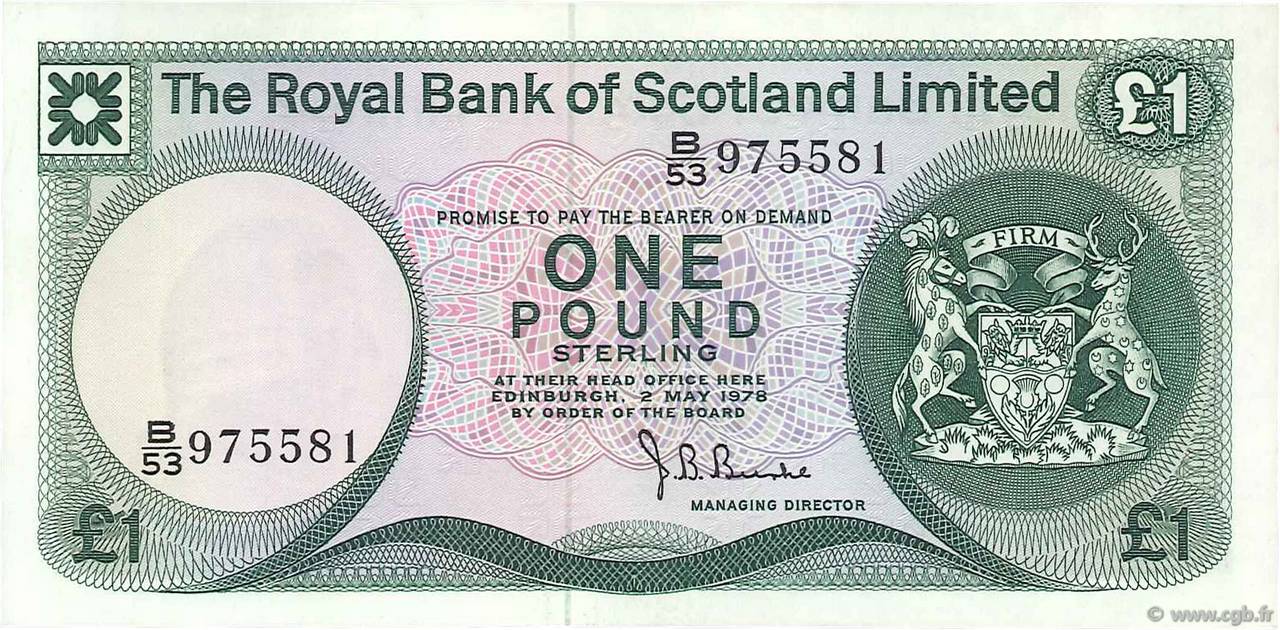 1 Pound SCOTLAND  1978 P.336a UNC-