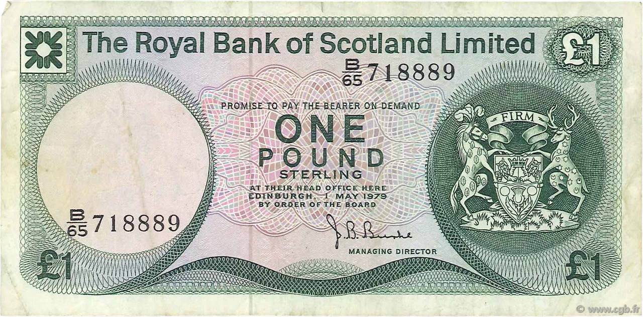 1 Pound SCOTLAND  1979 P.336a VF