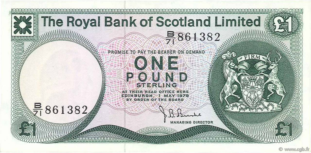 1 Pound SCOTLAND  1979 P.336a UNC