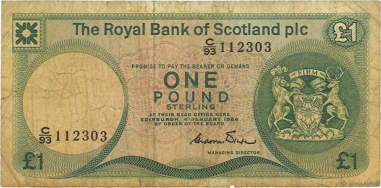 1 Pound SCOTLAND  1984 P.341b RC