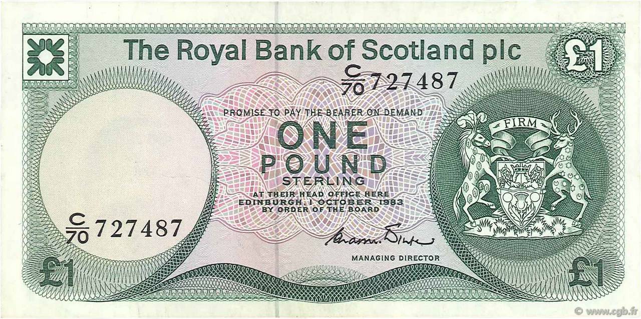 1 Pound SCOTLAND  1983 P.341b BB