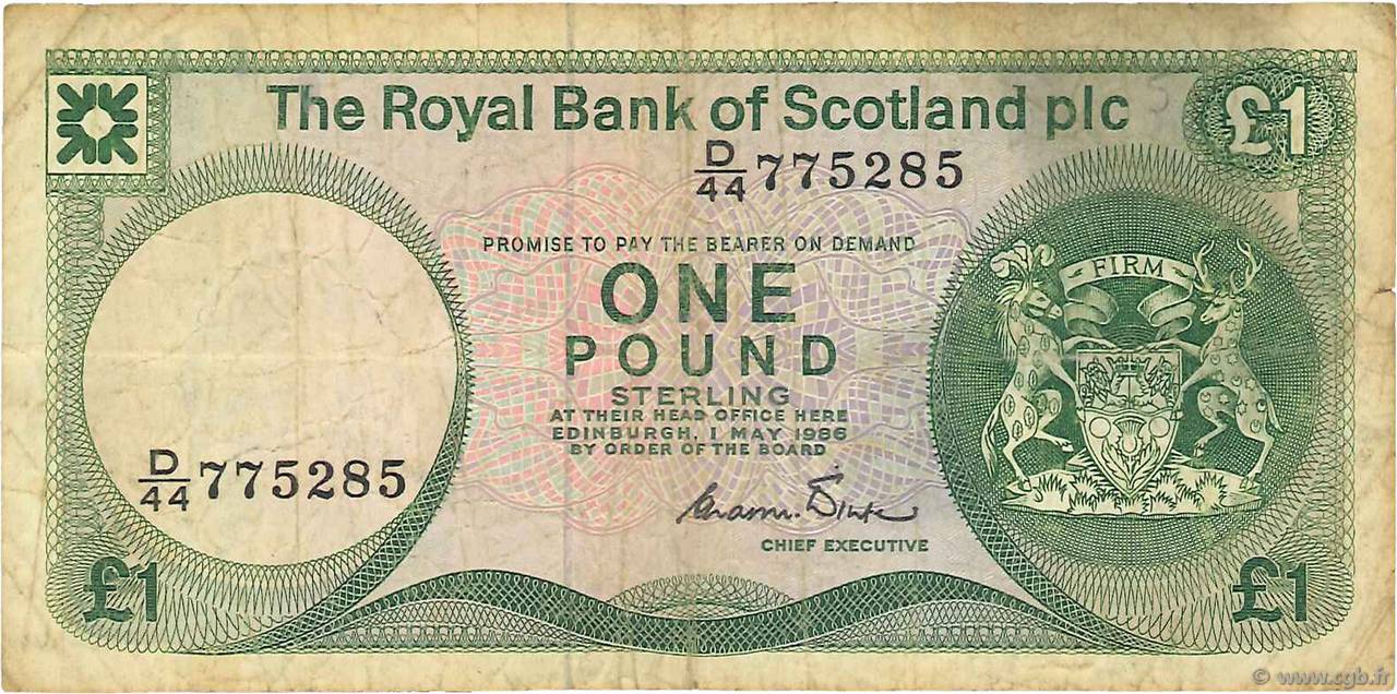 1 Pound SCOTLAND  1986 P.341Aa RC+