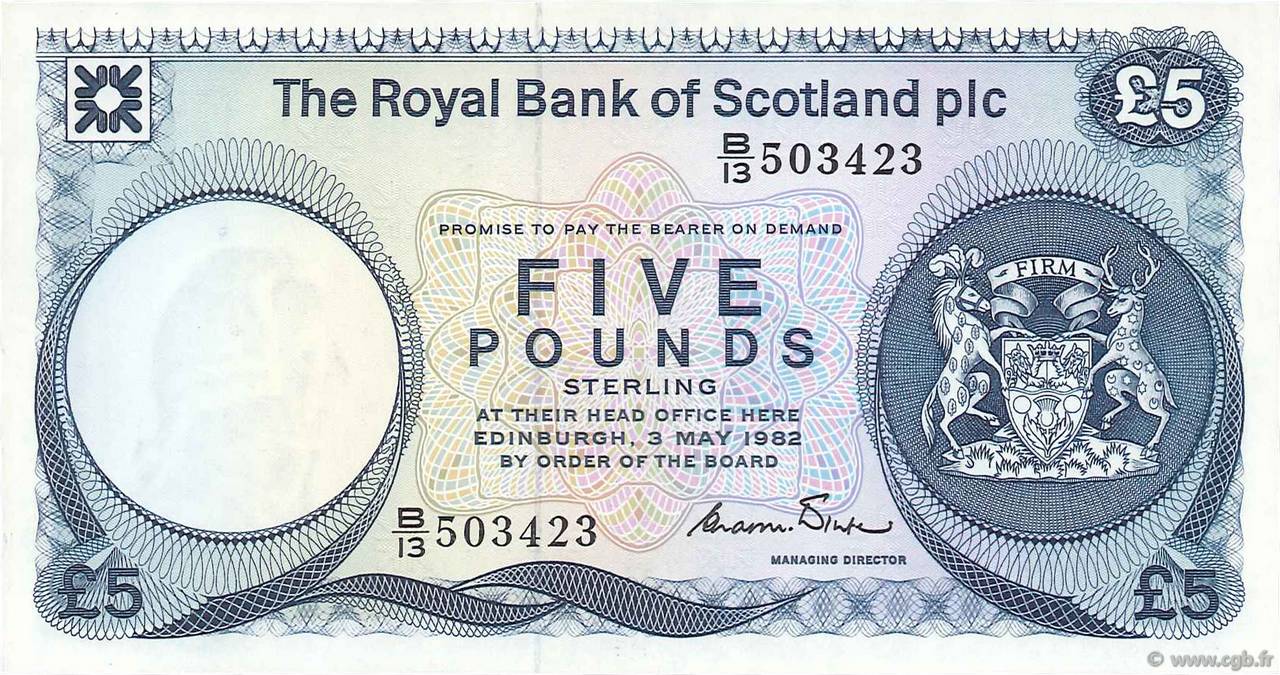 5 Pounds SCOTLAND  1982 P.342a UNC