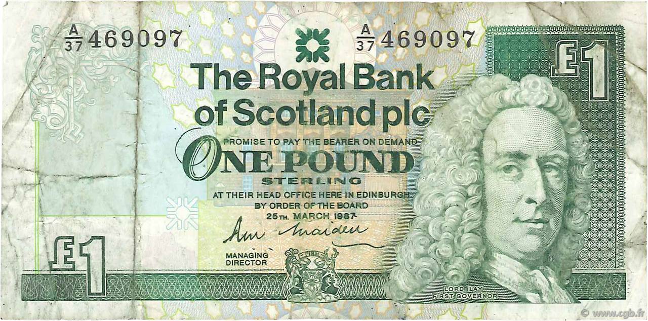 1 Pound SCOTLAND  1987 P.346a G