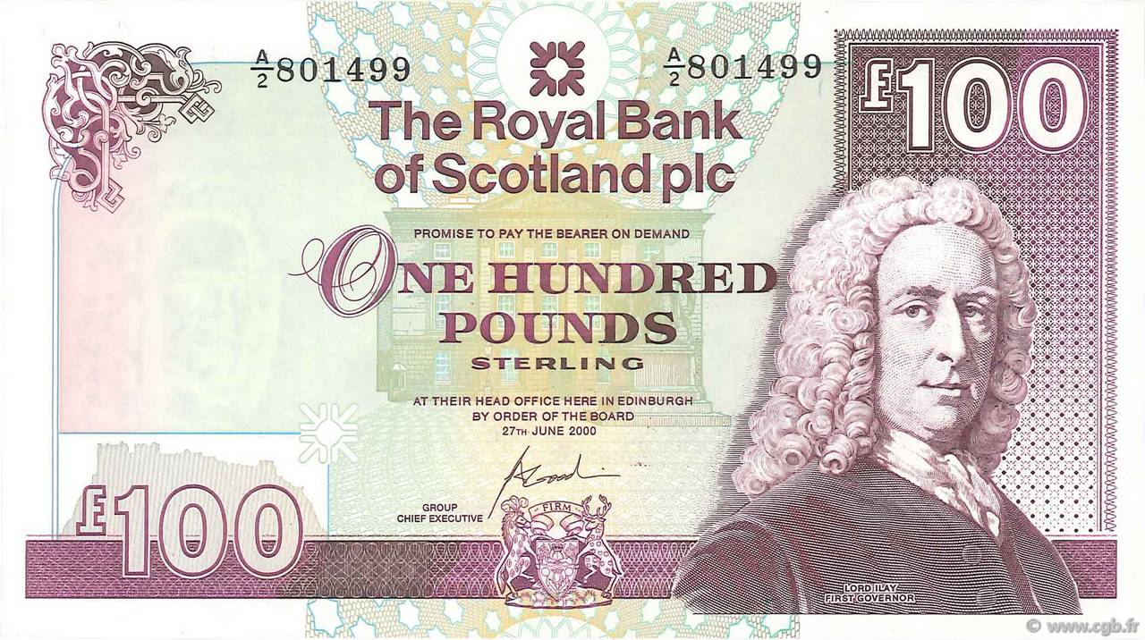 100 Pounds SCOTLAND  2000 P.350d UNC-