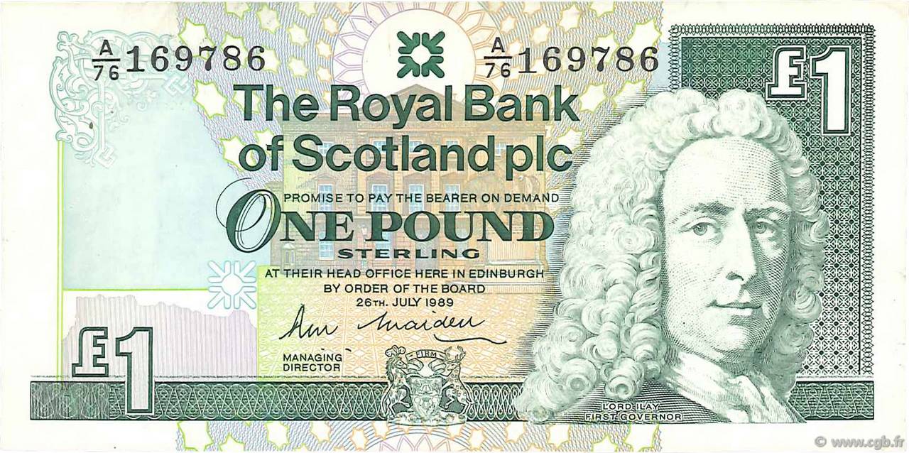 1 Pound SCOTLAND  1989 P.351a SC