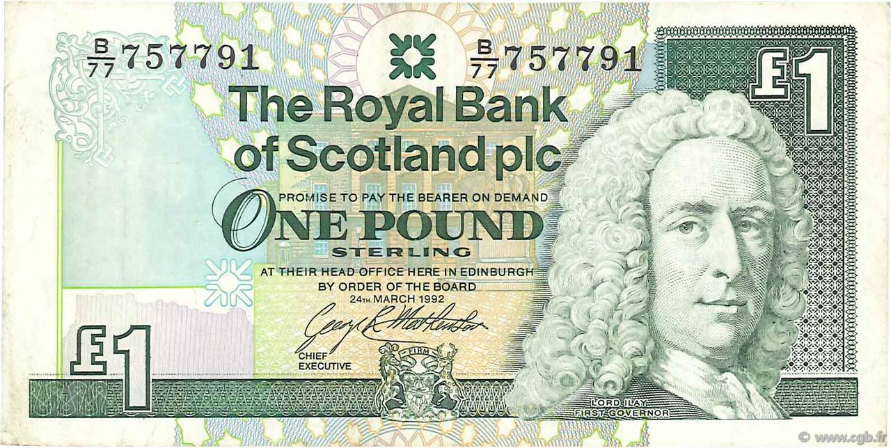 1 Pound SCOTLAND  1992 P.351c BB