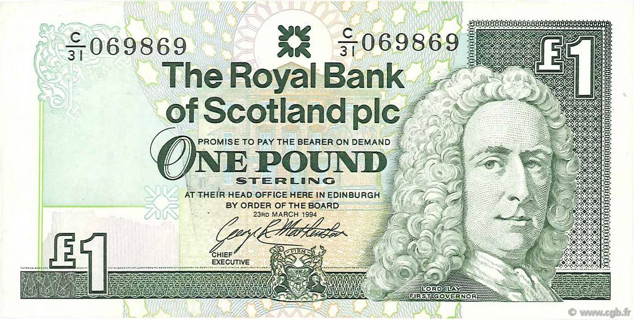 1 Pound SCOTLAND  1994 P.351c MBC+