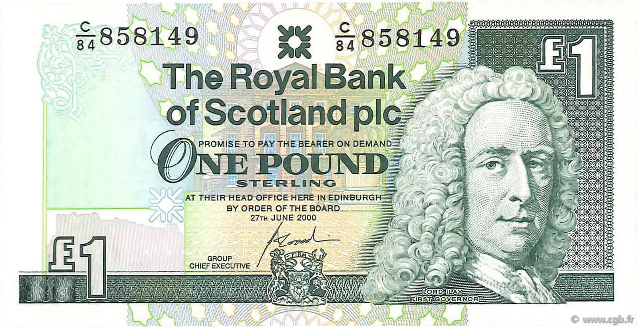 1 Pound SCOTLAND  2000 P.351e ST