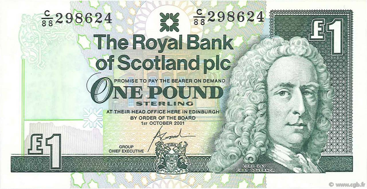 1 Pound SCOTLAND  2001 P.351e ST