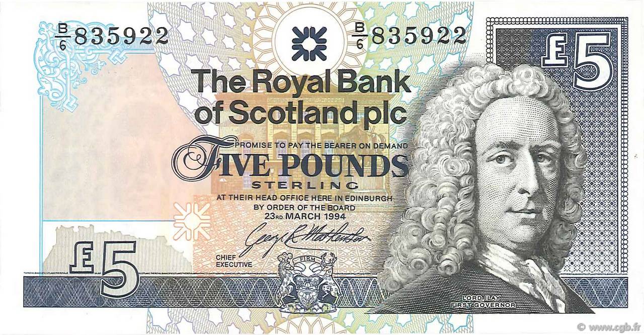 5 Pounds SCOTLAND  1994 P.352b FDC