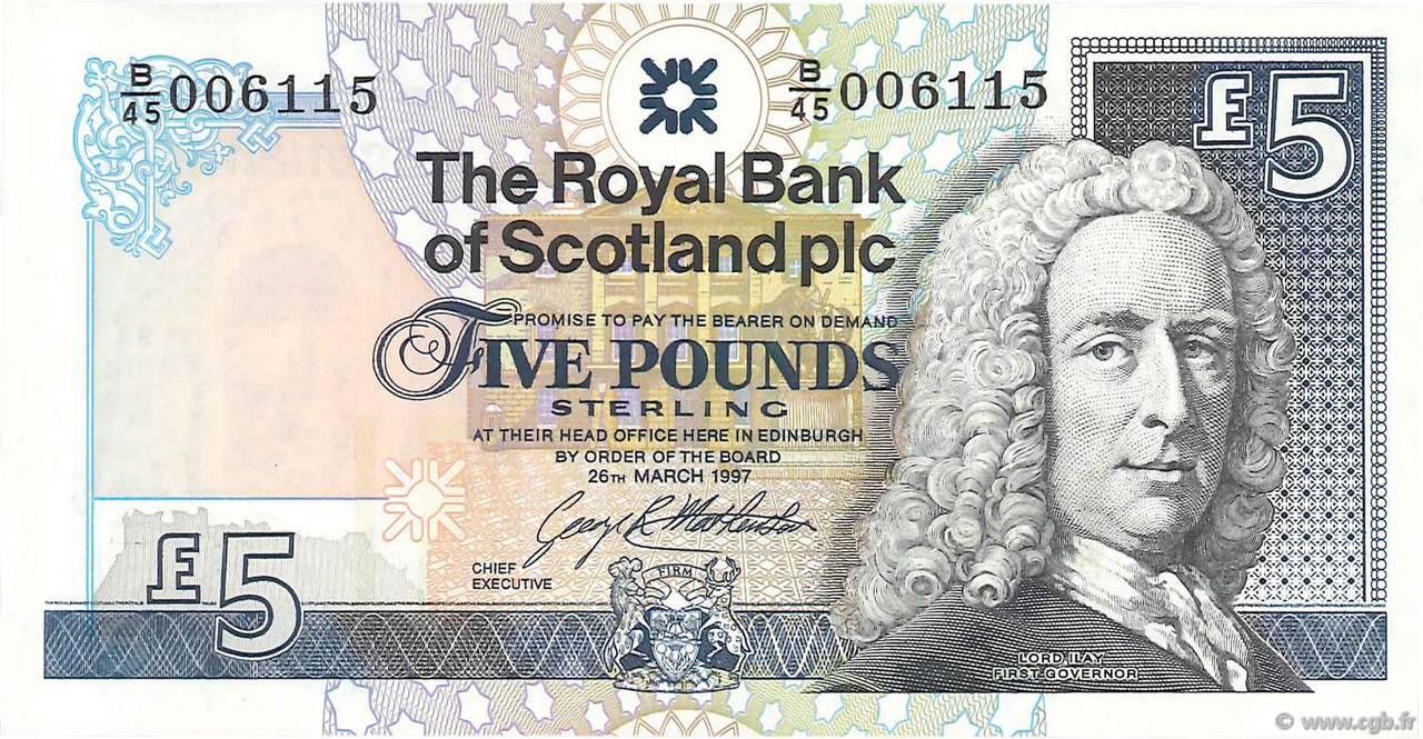 5 Pounds SCOTLAND  1997 P.352b AU
