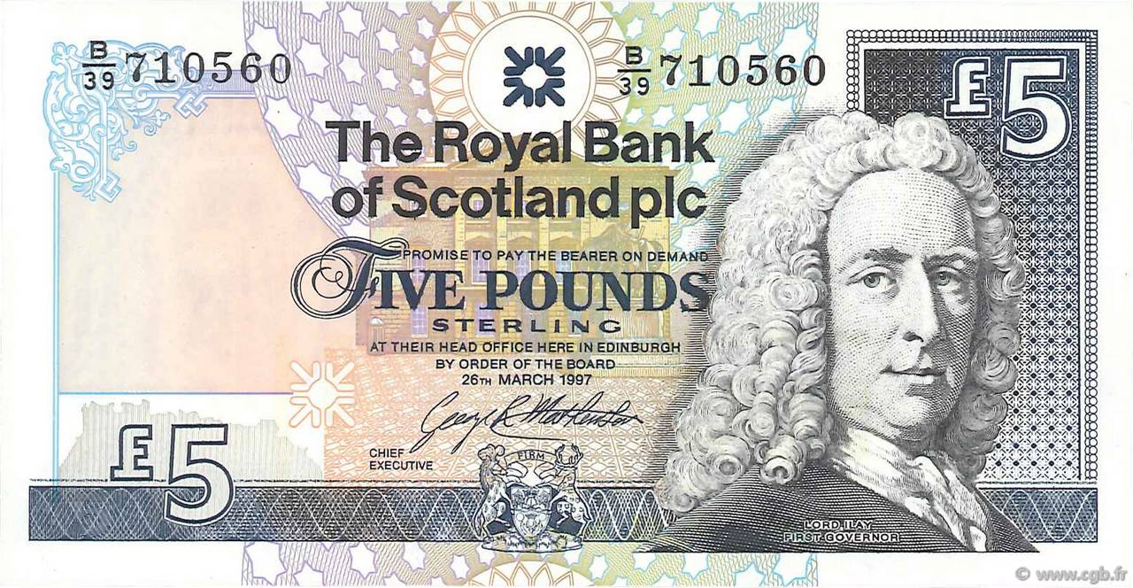 5 Pounds SCOTLAND  1997 P.352b ST