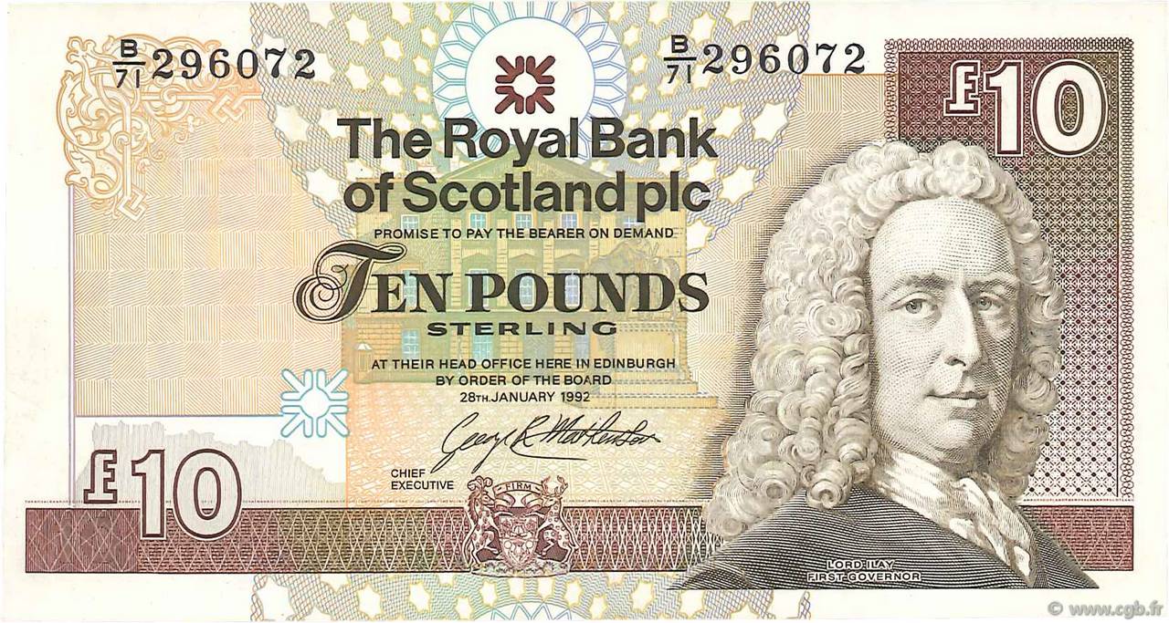 10 Pounds SCOTLAND  1992 P.353a SC