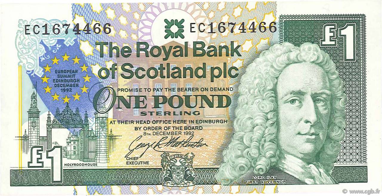 1 Pound SCOTLAND  1992 P.356a XF