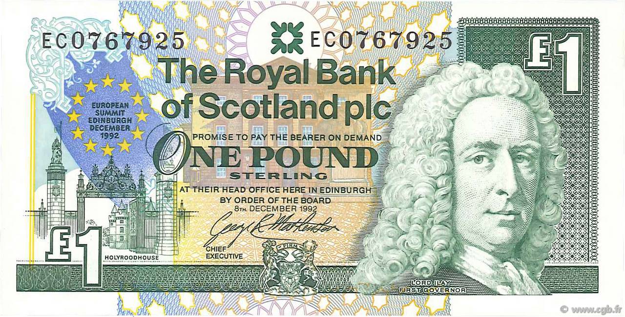 1 Pound SCOTLAND  1992 P.356a UNC