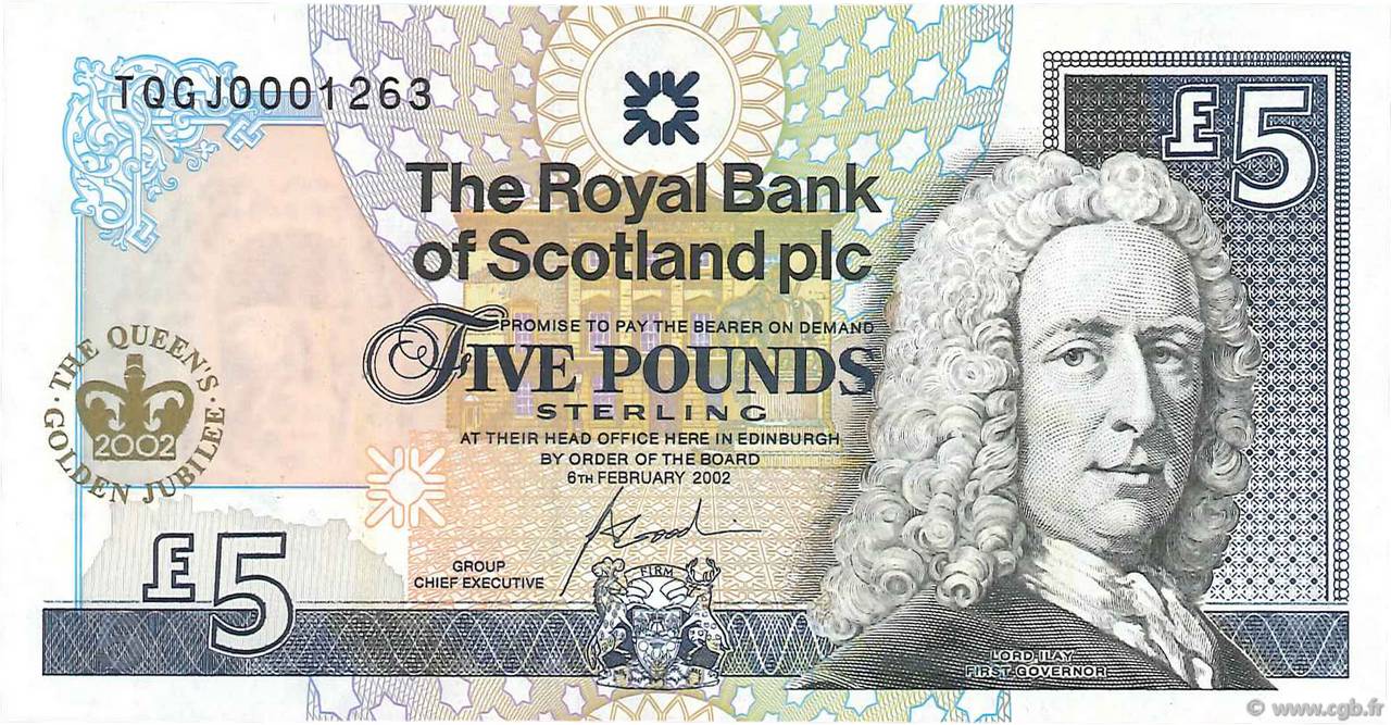 5 Pounds SCOTLAND  2002 P.362 ST