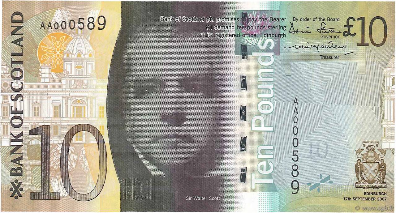 10 Pounds SCOTLAND  2007 P.125a UNC